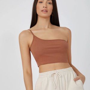 NEW SHEIN Cute One Shoulder Crop Cami Top Sz XS